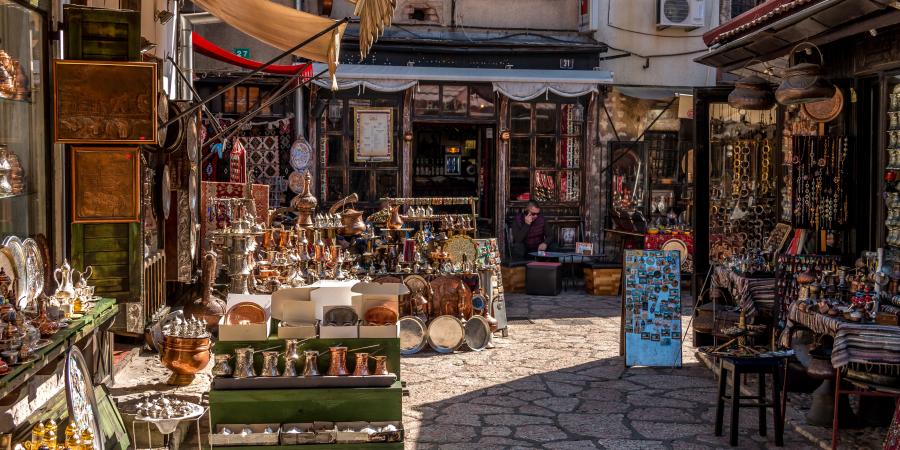 An open market; a bazaar
